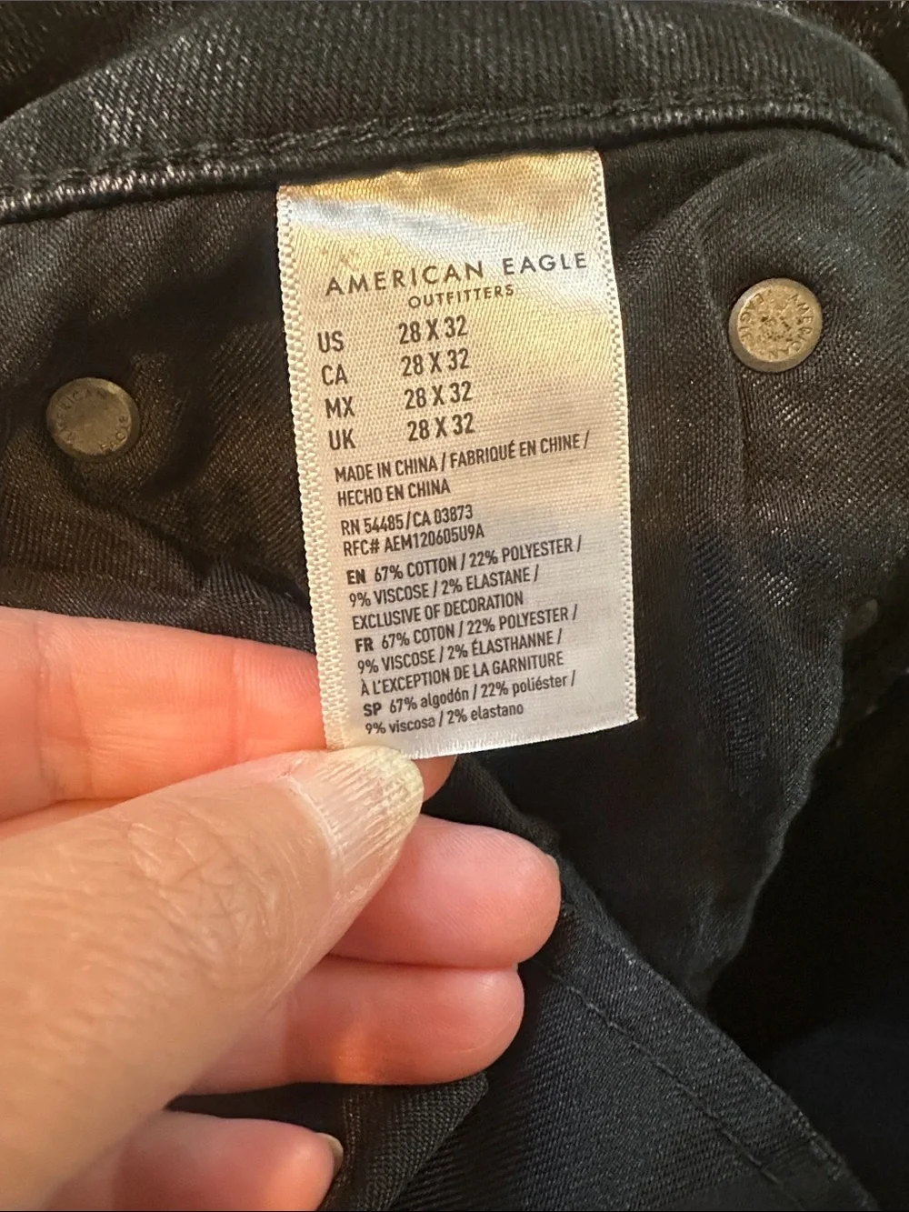 American Eagle Outfitters Black Washed Skinny Jeans